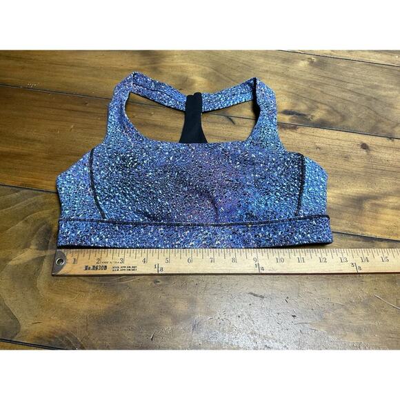 Lululemon Fast Lane Bra Strive Mermaid Galaxy Blue Size 6 - Picture 3 of 6
